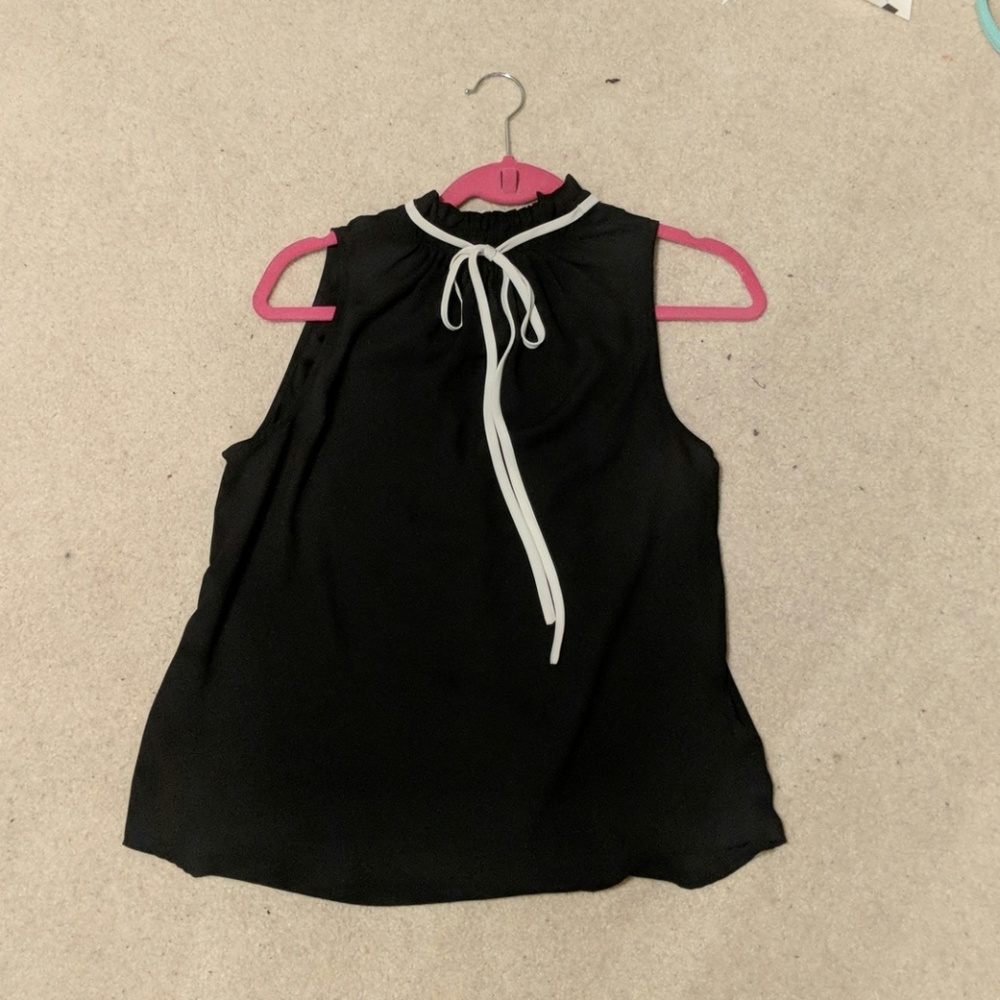 Black front tie shirt